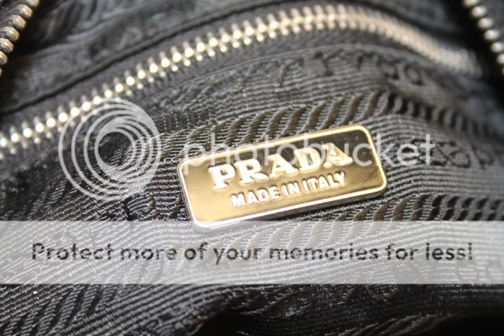 prada milano authentic petite demi black nylon and leather hobo